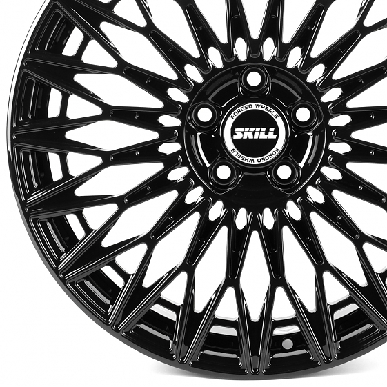 Кованые диски H260609T SKILL SL467-SL205 19 J8.5 ET48 5x112 66.6 чёрный глянцевый: Фото 2