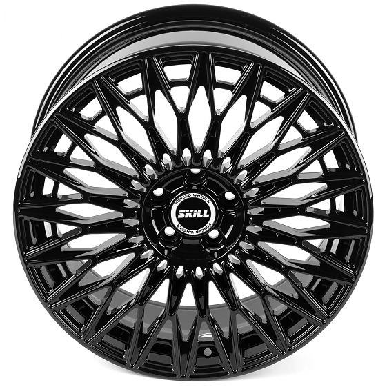 Кованые диски H260609T SKILL SL467-SL205 19 J8.5 ET48 5x112 66.6 чёрный глянцевый: Фото 3