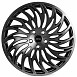 Кованые диски H260124B SKILL SL268-SK332 20 J8.5 ET30 5x120 66.1 чёрный глянцевый + полированные спи