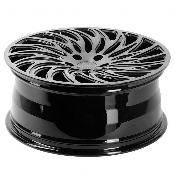 Кованые диски H260124B SKILL SL268-SK332 20 J8.5 ET30 5x120 66.1 чёрный глянцевый + полированные спи: Фото 6