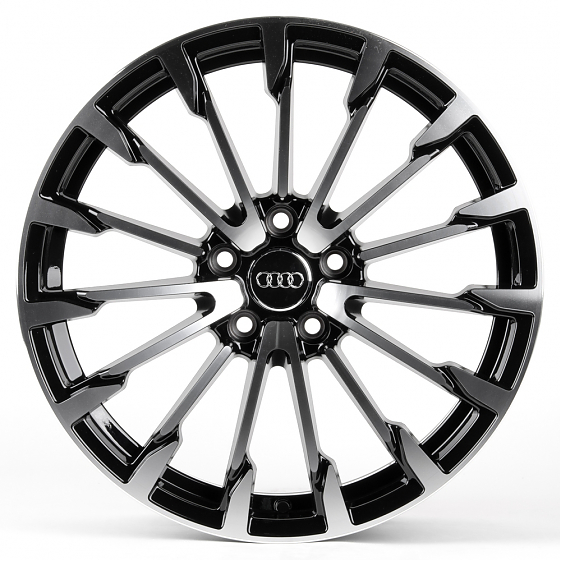 Литые диски 80993 Audi FG441-24080-2 18 J8 ET40 5x112 66.6 чёрный + полированные спицы: Фото 1