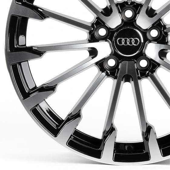 Литые диски 80993 Audi FG441-24080-2 18 J8 ET40 5x112 66.6 чёрный + полированные спицы: Фото 2