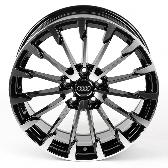 Литые диски 80993 Audi FG441-24080-2 18 J8 ET40 5x112 66.6 чёрный + полированные спицы: Фото 3