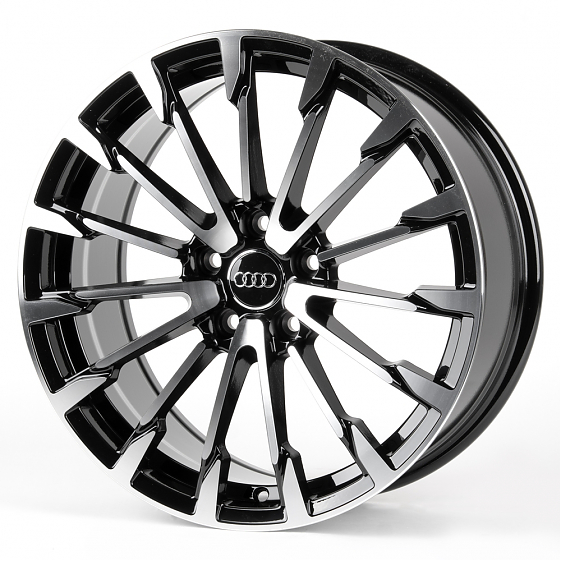 Литые диски 80993 Audi FG441-24080-2 18 J8 ET40 5x112 66.6 чёрный + полированные спицы: Фото 4