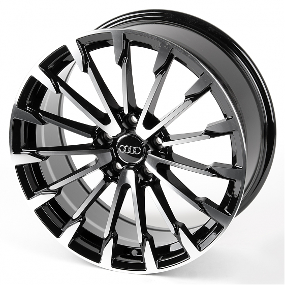 Литые диски 80993 Audi FG441-24080-2 18 J8 ET40 5x112 66.6 чёрный + полированные спицы: Фото 5