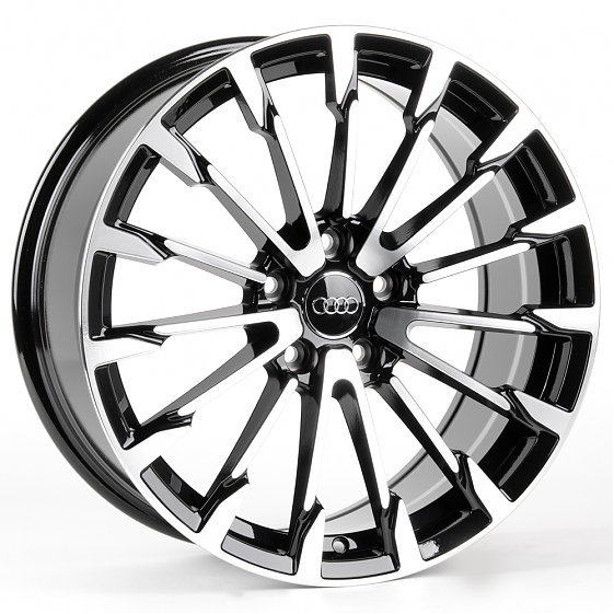 Литые диски 80993 Audi FG441-24080-2 18 J8 ET40 5x112 66.6 чёрный + полированные спицы: Фото 6