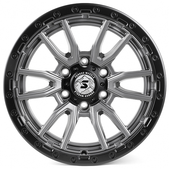 Кованые диски H240605A SKILL SV127-SK303 18 J9 ET19 6x139.7 106.1 графит матовый + чёрный бедлок: Фото 1