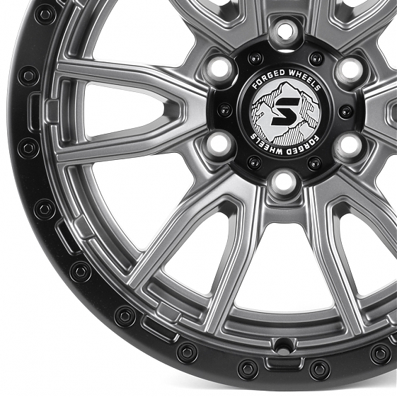 Кованые диски H240605A SKILL SV127-SK303 18 J9 ET19 6x139.7 106.1 графит матовый + чёрный бедлок: Фото 2