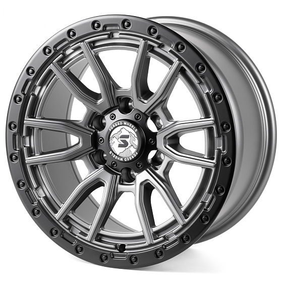 Кованые диски H240605A SKILL SV127-SK303 18 J9 ET19 6x139.7 106.1 графит матовый + чёрный бедлок: Фото 5