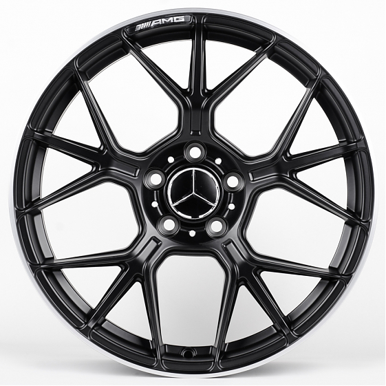 Литые диски 81186 Mercedes-Benz ZXDF0-FG441 18 J8 ET35 5x112 66.6 чёрный матовый + полированный обод: Фото 1