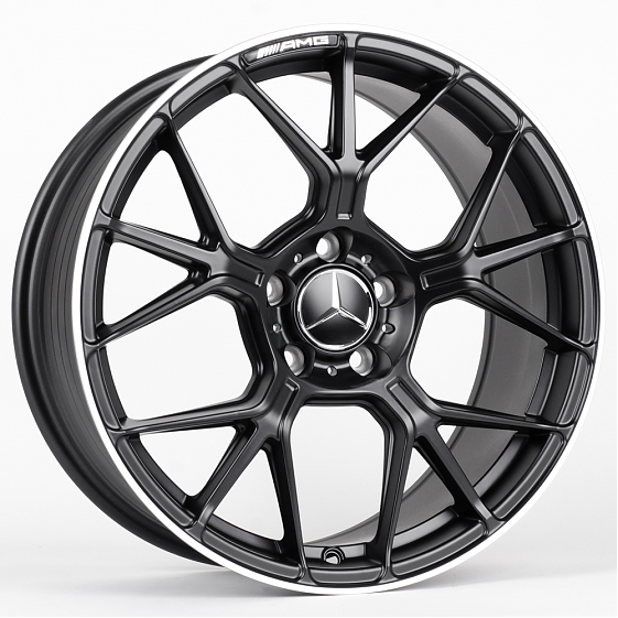 Литые диски 81186 Mercedes-Benz ZXDF0-FG441 18 J8 ET35 5x112 66.6 чёрный матовый + полированный обод: Фото 4