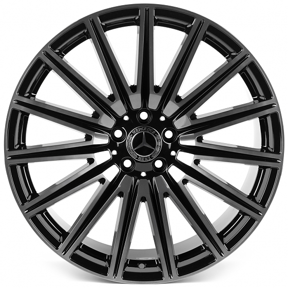 Кованые диски H260701OR SKILL SL129-SB582 21 J11 ET49 5x112 66.6 чёрный глянцевый + полированные спи: Фото 1