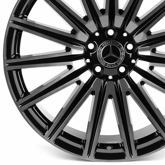 Кованые диски H260701OR SKILL SL129-SB582 21 J11 ET49 5x112 66.6 чёрный глянцевый + полированные спи: Фото 2