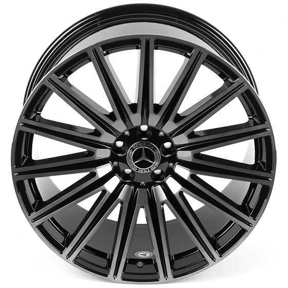 Кованые диски H260701OR SKILL SL129-SB582 21 J11 ET49 5x112 66.6 чёрный глянцевый + полированные спи: Фото 3