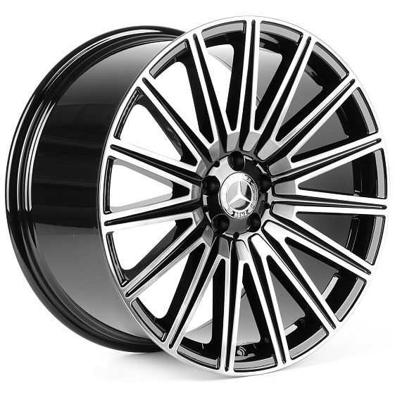 Кованые диски H260701OR SKILL SL129-SB582 21 J11 ET49 5x112 66.6 чёрный глянцевый + полированные спи: Фото 4