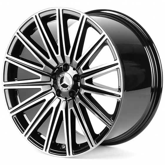 Кованые диски H260701OR SKILL SL129-SB582 21 J11 ET49 5x112 66.6 чёрный глянцевый + полированные спи: Фото 5