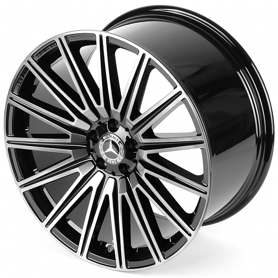 Кованые диски H260701OR SKILL SL129-SB582 21 J11 ET49 5x112 66.6 чёрный глянцевый + полированные спи: Фото 6