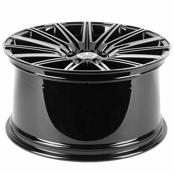 Кованые диски H260701OR SKILL SL129-SB582 21 J11 ET49 5x112 66.6 чёрный глянцевый + полированные спи: Фото 7