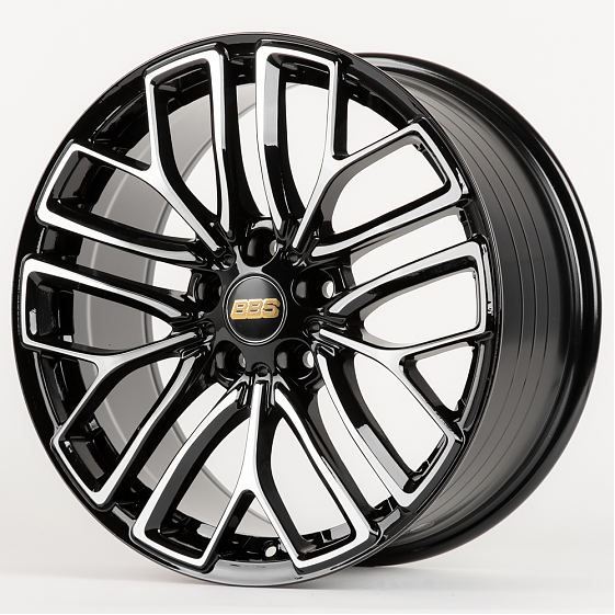 Литые диски 80209 BBS 5096X-CT355 18 J8.5 ET40 5x112 66.6 чёрный + полированные спицы: Фото 6