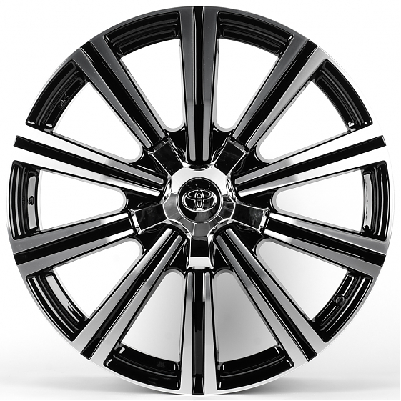 Литые диски 81687 Toyota FC937-CT538 21 J8.5 ET45 5x150 110.1 чёрный + полированные спицы: Фото 1