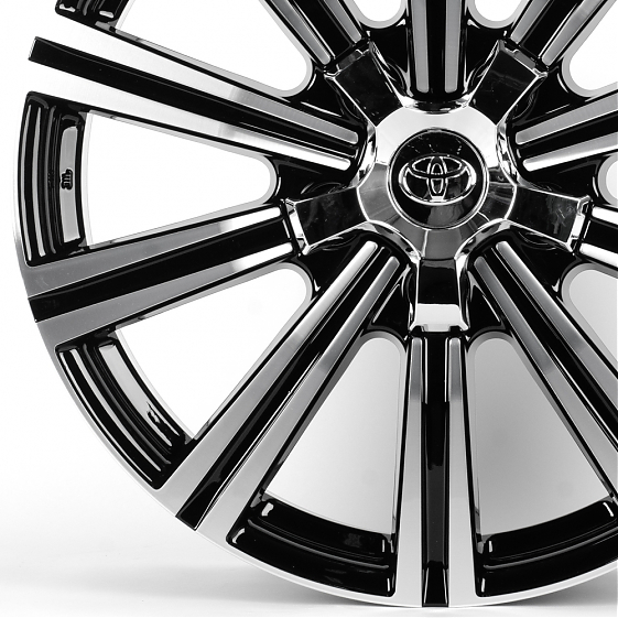 Литые диски 81687 Toyota FC937-CT538 21 J8.5 ET45 5x150 110.1 чёрный + полированные спицы: Фото 2