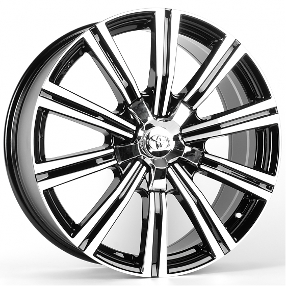 Литые диски 81687 Toyota FC937-CT538 21 J8.5 ET45 5x150 110.1 чёрный + полированные спицы: Фото 4
