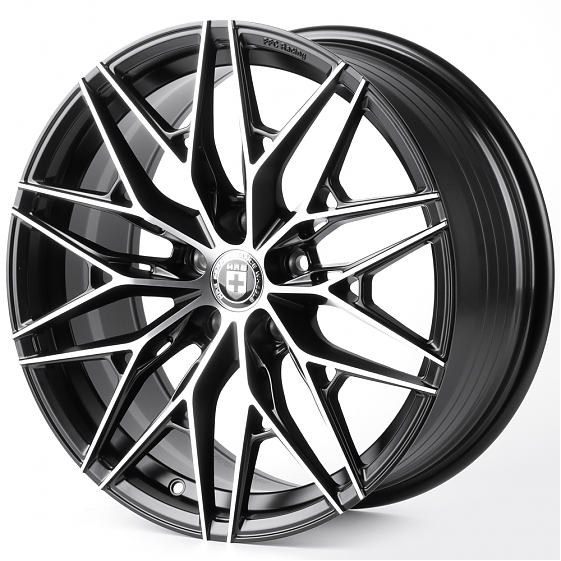 Литые диски 81778 HRE FC003-DS329 18 J8 ET35 5x112 66,56 чёрный матовый + полированные спицы: Фото 5