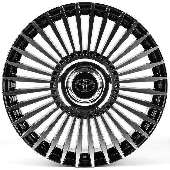 Литые диски 82635 Toyota iV-WH2 20 J8.5 ET40 5x150 110.1 чёрный глянцевый + полированные спицы: Фото 1
