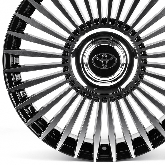 Литые диски 82635 Toyota iV-WH2 20 J8.5 ET40 5x150 110.1 чёрный глянцевый + полированные спицы: Фото 2