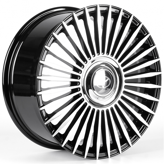 Литые диски 82635 Toyota iV-WH2 20 J8.5 ET40 5x150 110.1 чёрный глянцевый + полированные спицы: Фото 4