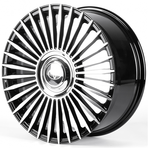 Литые диски 82635 Toyota iV-WH2 20 J8.5 ET40 5x150 110.1 чёрный глянцевый + полированные спицы: Фото 5