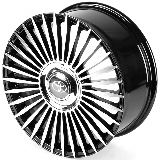 Литые диски 82635 Toyota iV-WH2 20 J8.5 ET40 5x150 110.1 чёрный глянцевый + полированные спицы: Фото 6