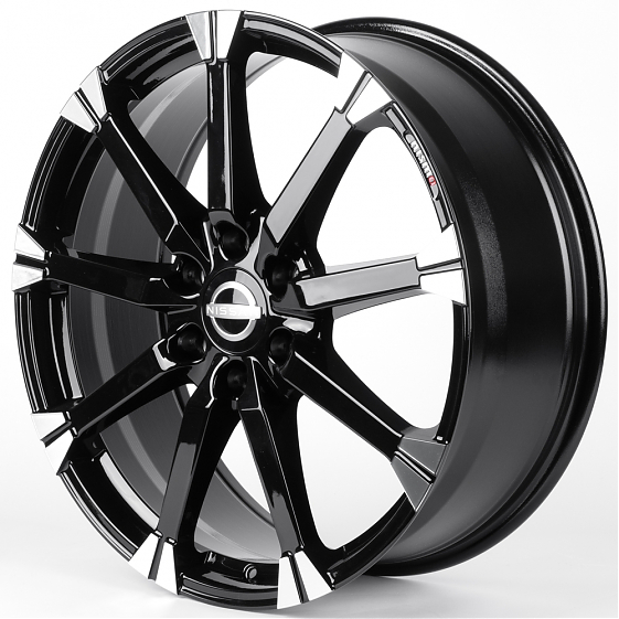 Литые диски 82338 Nissan IVF3497-CT553 22 J8.5 ET45 6x139.7 77.8 чёрный глянцевый + полированные спи: Фото 5