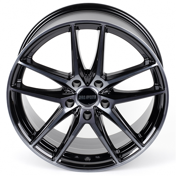 Литые диски 80813 ZERO 2266-CT354 18 J8 ET40 5x114.3 73.1 чёрный глянцевый + полированные спицы + тё: Фото 3