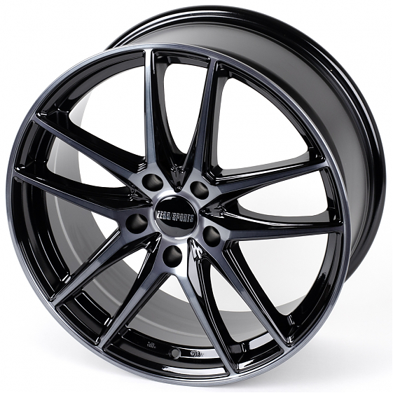 Литые диски 80813 ZERO 2266-CT354 18 J8 ET40 5x114.3 73.1 чёрный глянцевый + полированные спицы + тё: Фото 6