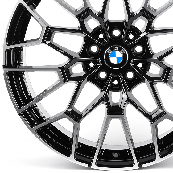 Литые диски 82087 BMW IVF-3209-SM187 19 J9.5 ET35 5x112 66.5 чёрный + полированные спицы: Фото 2