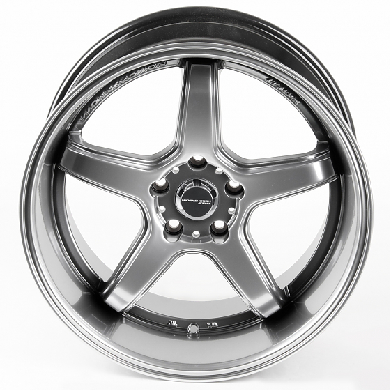 Литые диски 81034 Work SL056-231004-3A 18 J10.5 ET18 5x114.3 73.1 серебро тёмное + полированный обод: Фото 3