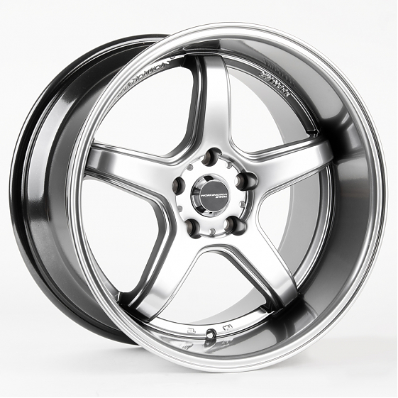 Литые диски 81034 Work SL056-231004-3A 18 J10.5 ET18 5x114.3 73.1 серебро тёмное + полированный обод: Фото 6