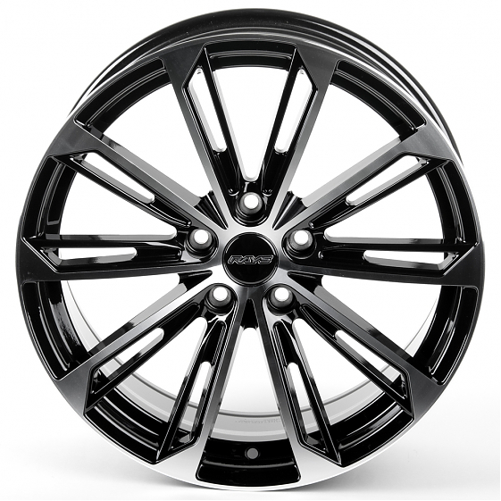Литые диски 81139 Rays F1741-SK163 18 J8 ET35 5x114.3 73.1 чёрный глянцевый + полированные спицы: Фото 3