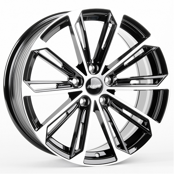 Литые диски 81139 Rays F1741-SK163 18 J8 ET35 5x114.3 73.1 чёрный глянцевый + полированные спицы: Фото 4