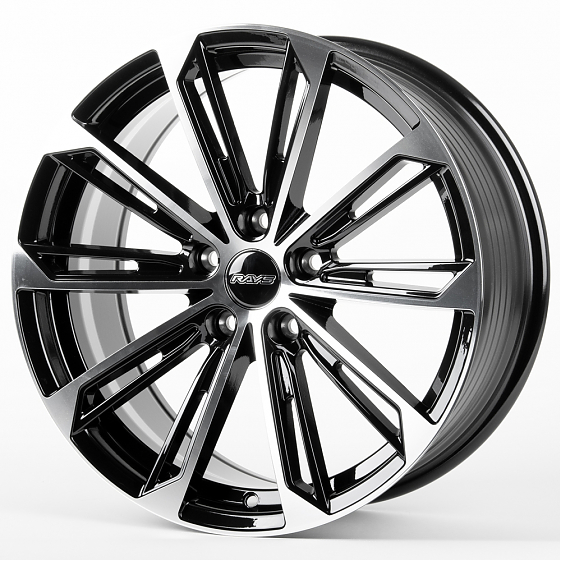 Литые диски 81139 Rays F1741-SK163 18 J8 ET35 5x114.3 73.1 чёрный глянцевый + полированные спицы: Фото 5