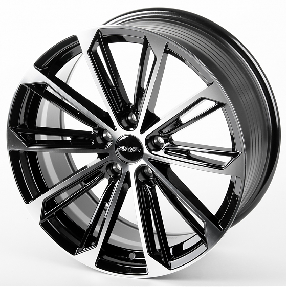 Литые диски 81139 Rays F1741-SK163 18 J8 ET35 5x114.3 73.1 чёрный глянцевый + полированные спицы: Фото 6