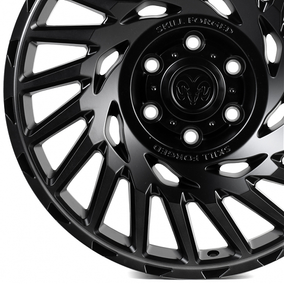Кованые диски H241207A SKILL SV093-CS412 20 J9 ET19 6x139.7 77.8 чёрный матовый + полированные спицы: Фото 2