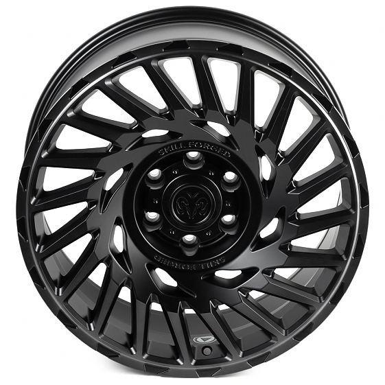 Кованые диски H241207A SKILL SV093-CS412 20 J9 ET19 6x139.7 77.8 чёрный матовый + полированные спицы: Фото 3