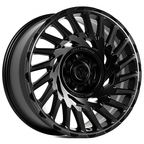 Кованые диски H241207A SKILL SV093-CS412 20 J9 ET19 6x139.7 77.8 чёрный матовый + полированные спицы: Фото 4
