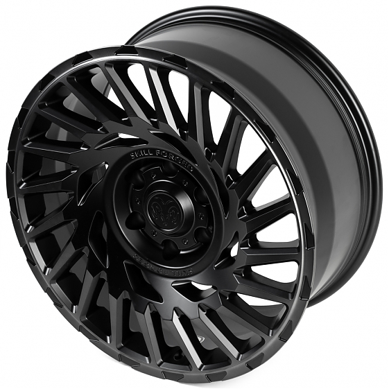 Кованые диски H241207A SKILL SV093-CS412 20 J9 ET19 6x139.7 77.8 чёрный матовый + полированные спицы: Фото 6
