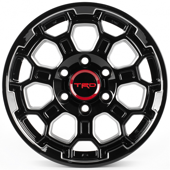 Литые диски 81759 TRD FC3211-DS316 17 J8 ET25 6x139.7 106.1 чёрный + полировка: Фото 1