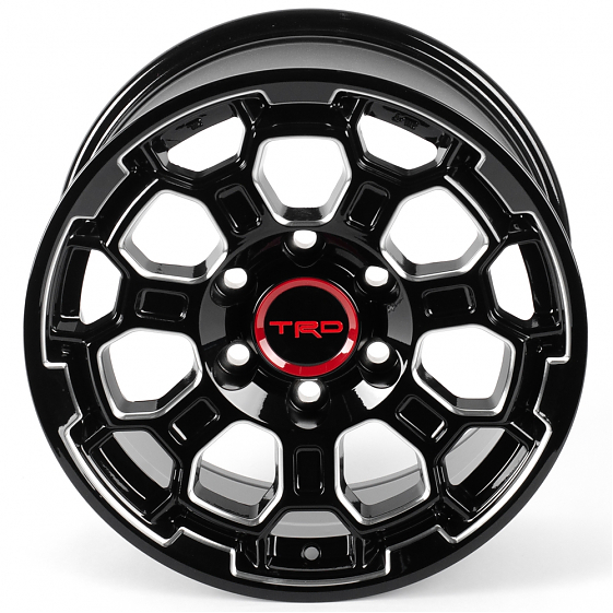 Литые диски 81759 TRD FC3211-DS316 17 J8 ET25 6x139.7 106.1 чёрный + полировка: Фото 3