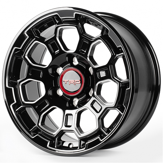 Литые диски 81759 TRD FC3211-DS316 17 J8 ET25 6x139.7 106.1 чёрный + полировка: Фото 5
