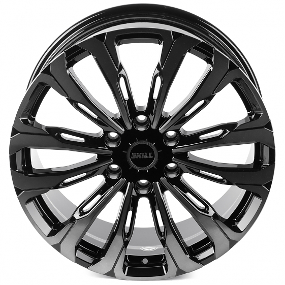 Кованые диски H241229D SKILL SV671-SL221 20 J9 ET50 6x139.7 95.1 чёрный глянцевый + полированные спи: Фото 3